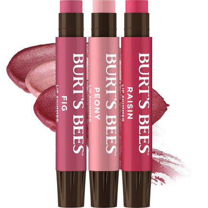 Lip Shimmer Nude Collection, Tinted Lip Balm Stick, Moisturizing for All Day Hydration with Natural Glowy Pigmented Finish & Buildable Color, 3 Warm Shades, Value Pack, 0.09 Oz., Three Tubes