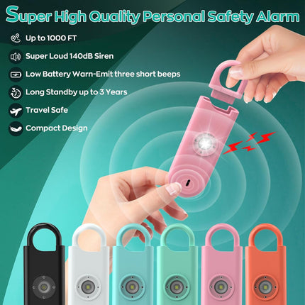 140Db Personal Safety Alarm for Women 3Pack Self Defense Keychain