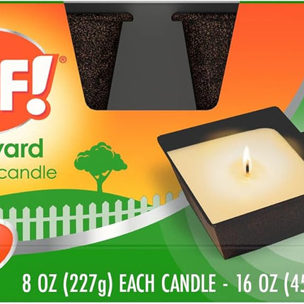 OFF! Backyard Citronella Scented Candle, Ambiance Enhancing Centerpiece, Burns for up to 25 Hours, 8 Oz (Pack of 2)