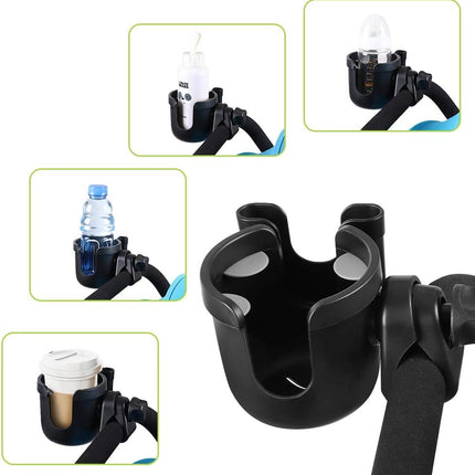 Stroller Cup Holder with Phone Holder, Bike Cup Holder, Universal Cup Holder for Uppababy Nuna Doona Strollers, 2-In-1 Cup Holder for Walker, Wheelchair, Scooter