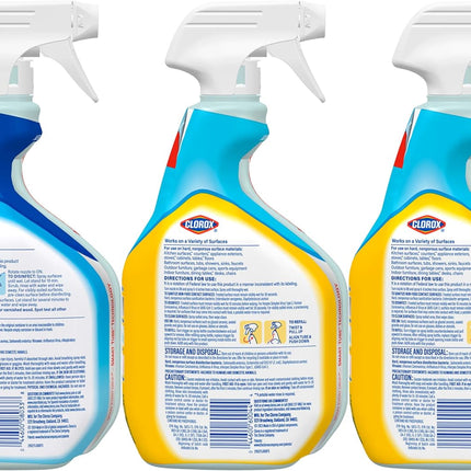 Disinfecting All-Purpose Cleaner 32 Oz and Bathroom Cleaner, Household Essentials, 30 Oz, Pack of 3