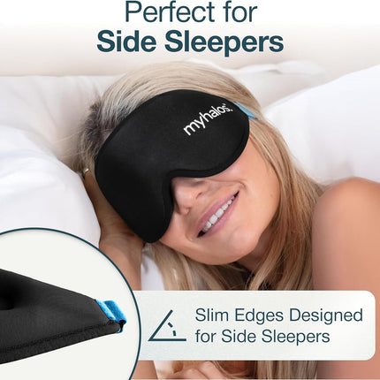 ® Sleep Mask for Men and Women, 3D Blackout Eye Masks for Sleep | Sleeping Mask, Blindfold, Zero Pressure, Breathable, Side Sleepers &Eyelash Friendly, Night & Travel Eye Mask (Black)