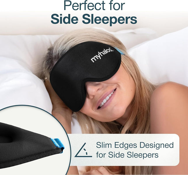 ® Sleep Mask for Men and Women, 3D Blackout Eye Masks for Sleep | Sleeping Mask, Blindfold, Zero Pressure, Breathable, Side Sleepers &Eyelash Friendly, Night & Travel Eye Mask (Black)
