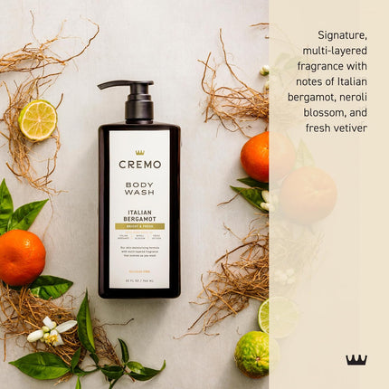 Rich-Lathering Italian Bergamot Body Wash for Men, 32 Fl Oz