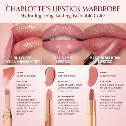 Charlotte Tilbury Matte Revolution Lipstick - Long Lasting, Matte Lipstick with Buildable Color & Lip-Loving Ingredients - Creamy, Easy to Blend Formula