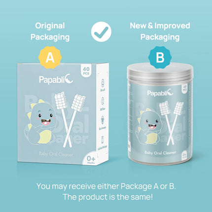 Baby Tongue Cleaner, Baby Oral Cleaner, Disposable Infant Mouth Cleaner Newborn, Upgrade Gum Cleaner with Paper Handle for Infants Ages 0-2 Years, 40 Pack