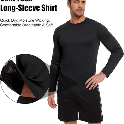 7 Pack Men Dry Fit Workout Long Sleeve Athletic Gym UPF SPF UV Sun Protection Quick Dry Lightweight Shirts