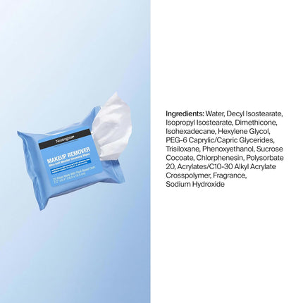 Neutrogena Makeup Remover Towelettes for Face with Micellar Water Daily Alcohol-Free Gently Removes Oil Dirt and Waterproof Makeup in a Simple Fully Plant-Based Cloth, 25 Ct