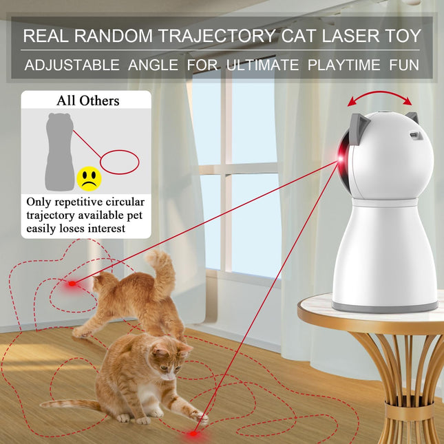 Cat Toys Laser for Indoor Cats,The 4Th Generation Real Random Trajectory Motion Activated Rechargeable Automatic Cat Laser Toy,Interactive Cat Toys for Bored Indoor Cats/Kittens