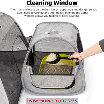 Portable Cat Playpen, Trapezoidal Design for Better Standing, Foldable Pet Tent for Indoor and Outdoor Use of Kitten and Puppy, Dog Play Enclosure, Cat Houses & Condos