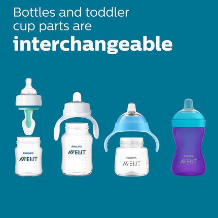 Anti-Colic Baby Bottle with Airfree Vent, Slow Flow 1 Nipple, 0M+, 4Oz, 4 Pack, Clear, SCY701/04