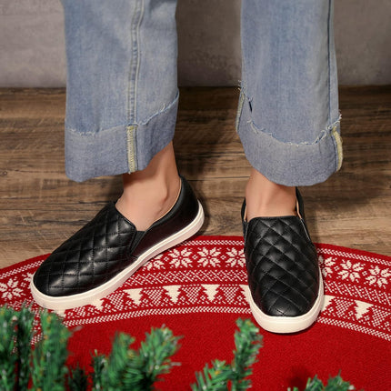 Loafers for Women Memory Foam Slip on Sneakers Elees Quilted 1.0 Comfort Fall Shoes