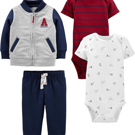 Baby Boys 4-Piece Jacket, Pant, and Bodysuit Set