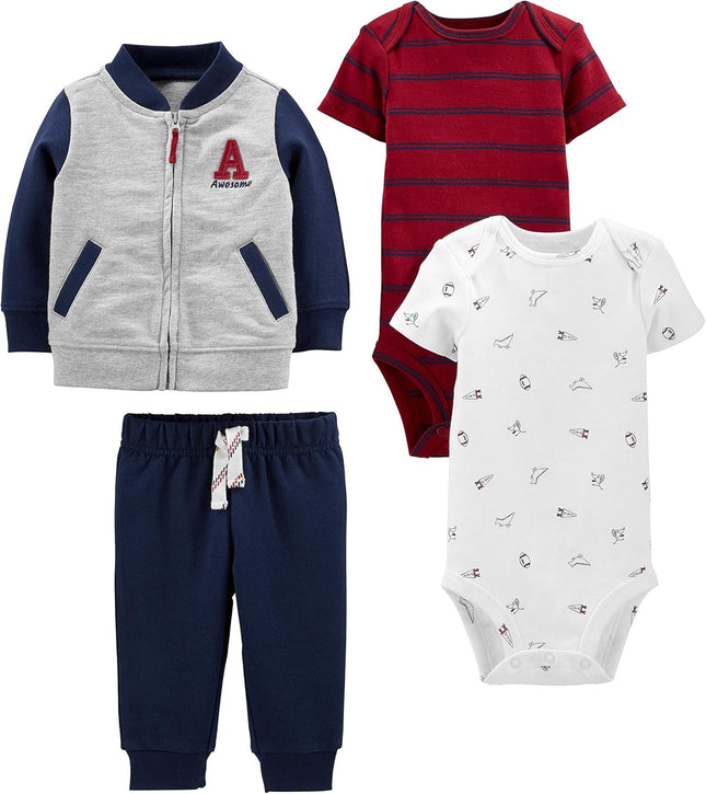 Baby Boys 4-Piece Jacket, Pant, and Bodysuit Set