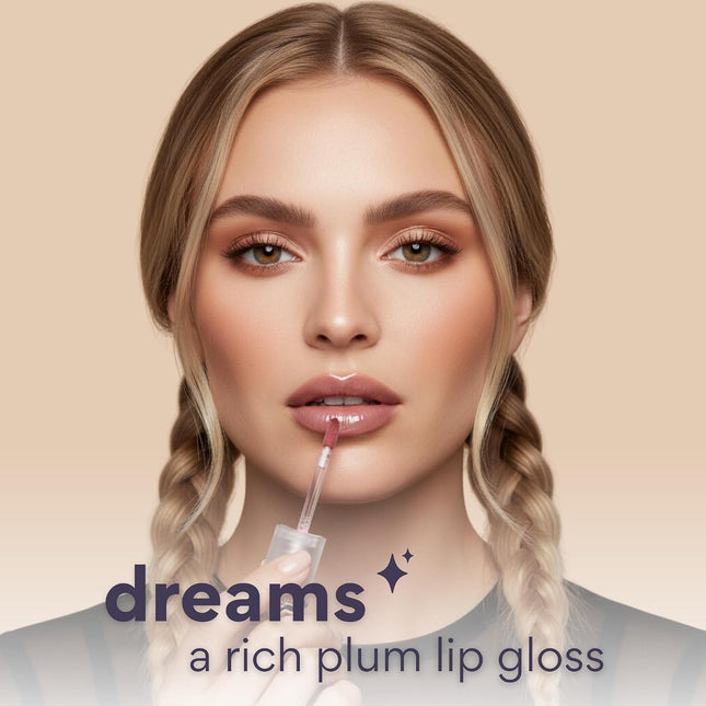 Jelly Wave Lip Oil – Collagen Tinted Gloss (Dreams, .13 Oz) | Collagen · Jojoba Oil · Vitamin E · Tinted Finish · Dreams Shade · .13 Oz