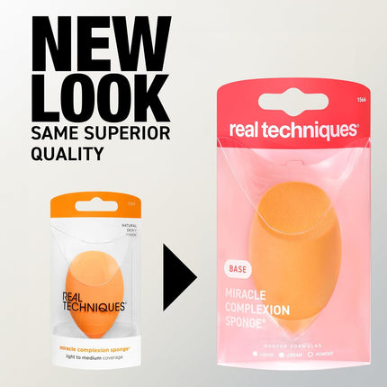 Miracle Complexion Sponge, 4 Pack, for Applying Liquid & Cream Foundation, Skin Tint & Concealer, Makeup Blending Sponge, Natural Finish, Latex-Free & Cruelty-Free