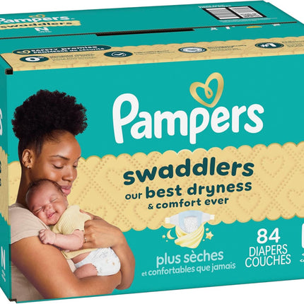 Swaddlers Diapers, Size 0 (Up to 10 Lbs), 84 Count, Hypoallergenic, Absorbent, Keeps Baby Dry and Comfortable, Skin Safe Disposable Newborn Baby Diaper