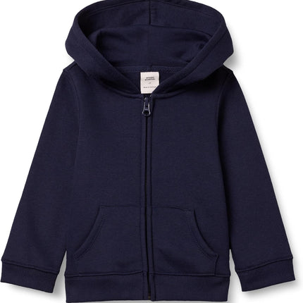 Girls and Toddlers' Fleece Zip-Up Hooded Sweatshirt with Lined Hood and Rib Knit Detail