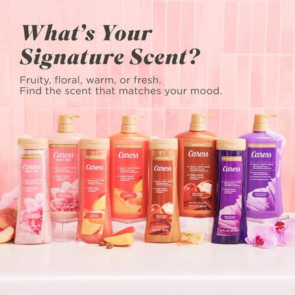 Body Wash for Women, Daily Silk White Peach & Orange Blossom, Shower Gel Body Wash Moisturizing for Noticeably Silky, Soft Skin, 20 Fl Oz, 4 Pack