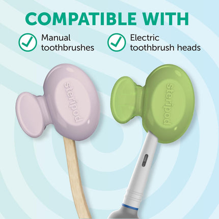 Clip-On Toothbrush Protector, Keeps Toothbrush Fresh and Clean, Fits Most Manual and Electric Toothbrushes, Blue, Green, Clear, 4 Count