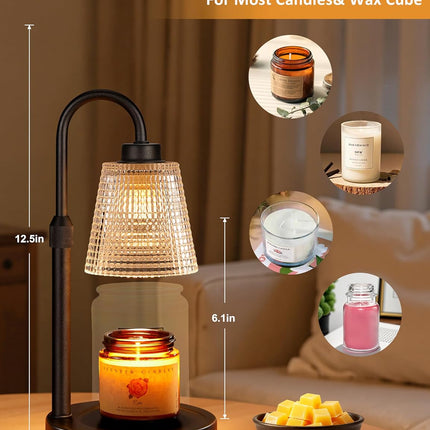 Candle Warmer Lamp with Timer, Dimmable Candle Warmer for Jar Candles, Height Adjustable Wax Melts Warmer, Birthday Gifts for Women Mom, House Warming Gifts New Home Decor
