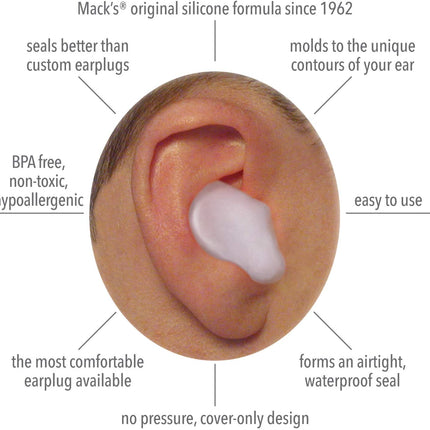 Pillow Soft Silicone Earplugs, 12 Pair – the Original Moldable Silicone Putty Ear Plugs for Sleeping, Snoring, Swimming, Travel, Concerts and Studying | Made in USA