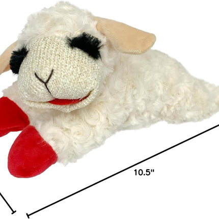 Lamb Chop Dog Plush Toy - Squeaky Toy for Small & Medium Dogs - Extra Soft Plush - Stuffed Animal for Cuddling & Playing (10", Cream, 5 Squeakers)