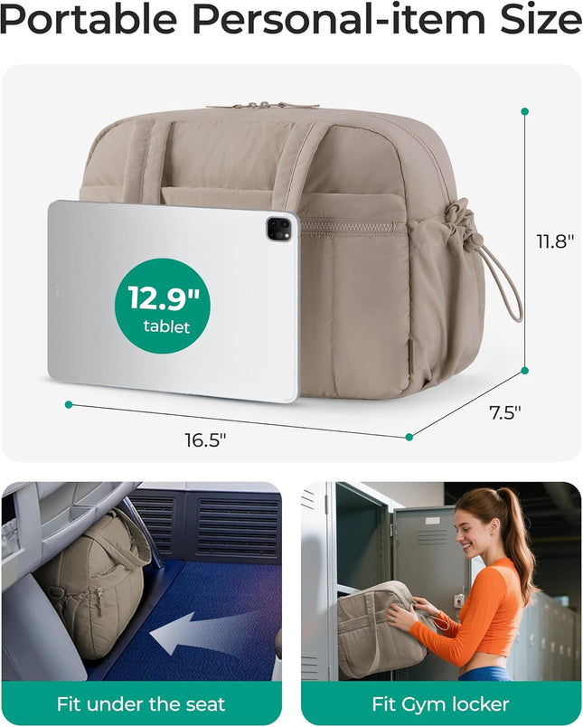 Gym Bag for Women, Duffle Bag for Travel with Wet Pocket, Lightweight Carry on Weekender Duffel, Water Resistant