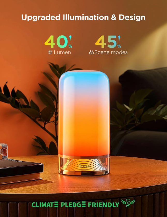 Govee RGBIC Smart Table Lamp 2, Touch Bedside Small Table Lamp (Corded) | LED Desk Lamp Compatible with Smartthings, Matter, Alexa, Nightstand Lamp for Bedroom Living Room Night Light, 64 Scene Modes