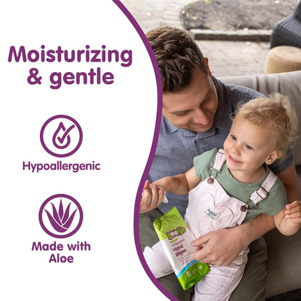 Antibacterial Hand Wipes - 100 Count - Hypoallergenic & Alcohol-Free - Travel and Diaper Bag Essential