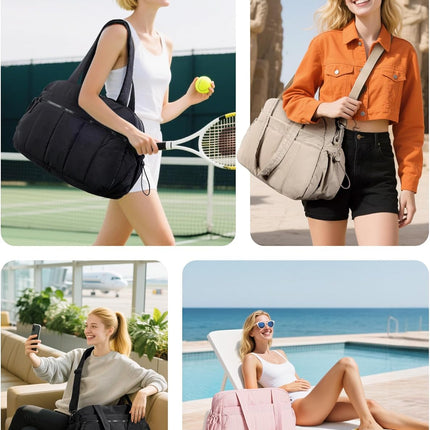 Gym Bag for Women, Duffle Bag for Travel with Wet Pocket, Lightweight Carry on Weekender Duffel, Water Resistant