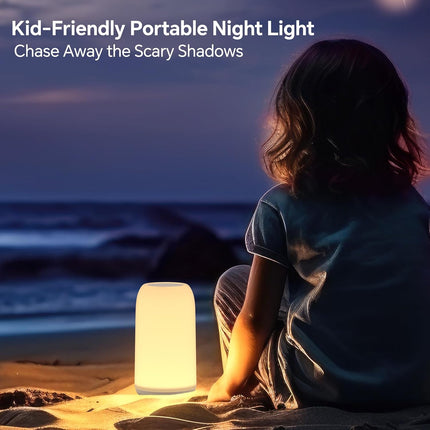 Touch Bedside Table Lamp, [Sleek Design & RGB Mode] 3 Way Dimmable Small Lamp for Bedroom, LED Lamp with Warm White Lights, Multi-Color Smart Nightstand Light for Living Room Home Gifts