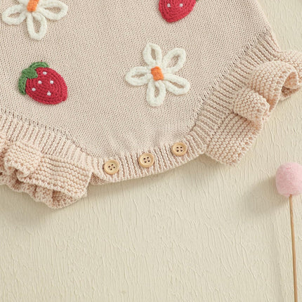 Baby Sweater Knit Romper Newborn Girl Strawberry Sweaters Onesie Overalls Fall Winter Clothes Summer Outfit