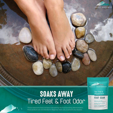 -Tea Tree, Peppermint, MSM & Epsom Salt Foot Soak-For Stubborn Foot Odor, Burning & Itching Associated with Athletes Foot- Softens Dry Skin & Calloused Heels-1 Pound