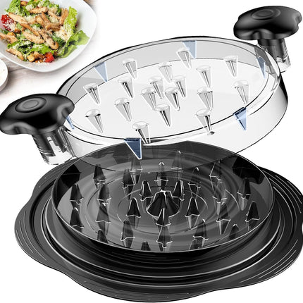 Chicken Shredder Tool Twist Large Chicken Breast Shredder with Brush&Fork, Visible Meat Shredder Machine, Strong Anti-Slip Strip, Ergonomic Handle, BPA Free, Suitable for Pork Beef Chicken