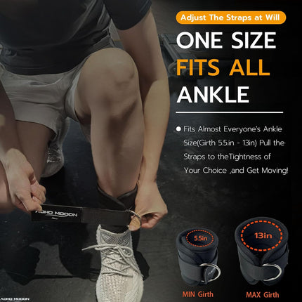 Ankle Strap (2 Pieces) for Cable Machine Women - Gym Workout Leg Strap, Premium Padding Ankle Cuffs, Glute Kickback Exercises Equipment, Pulley Attachment, One Size Fit All