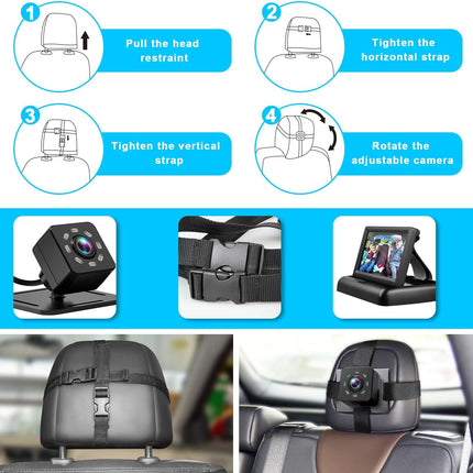 Baby Car Mirror with 4.3'' HD Night Vision Function Display, Safety Car Seat Camera with Wide Crystal Clear View, Easily Observe the Baby’S Move(Not USB)