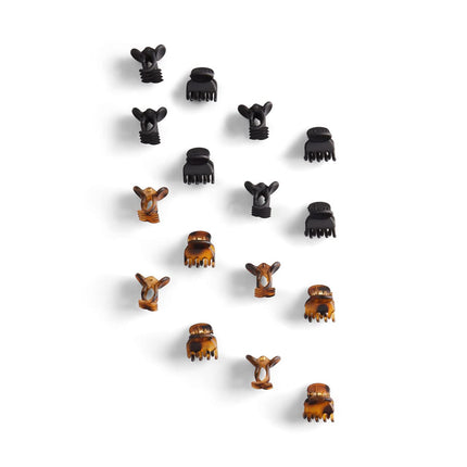 Kitsch Mini Claw Clips for Women - Stylish Small Hair Clips for Kids | Stays in Place without Pulling or Snagging | Durable & Sturdy Plastic | Ideal Gifts for Women - Tortoise & Black, 16 Pcs