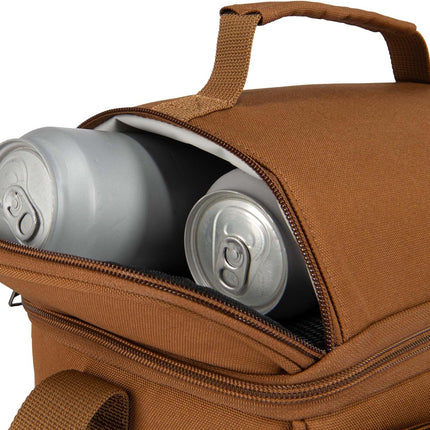 Carhartt Camping Cooler, Worksite Lunchbox, Soft Shell Lunch Bag for Construction Sites, Work and Everyday Use, Brown