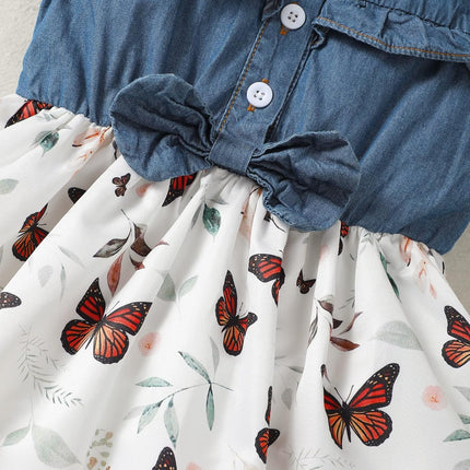 Toddler Baby Girl Outfits Summer Dresses Sleeveless Infant Denim Sundress Jeans Dress for Girl Clothes