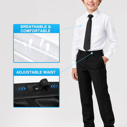 Boys' 6-Piece Formal Slim Fit Suit Vest Set Adjustable Waist
