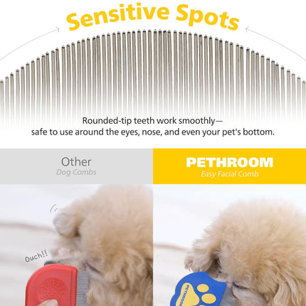 Professional Eye Comb for Pets | Stainless Steel Tear Stain Remover for Cats & Dogs | Gentle Round-Head Grooming Tool | Compact & Portable for Eye Gunk Removal