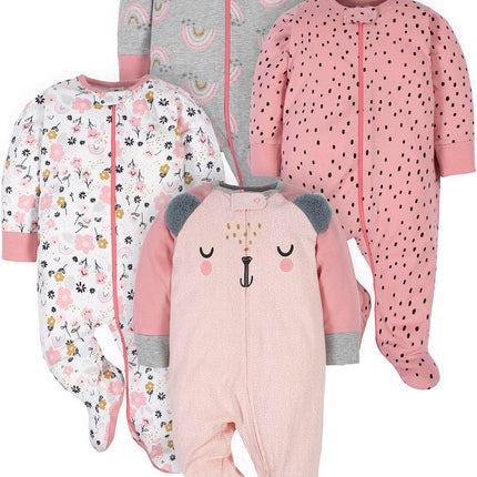 Baby Girls 4-Pack Sleep 'N Play Footie
