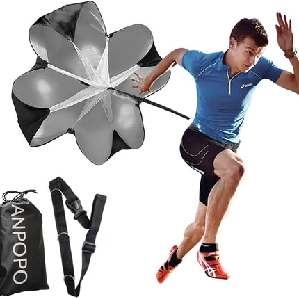 Bfsmile Running Speed Training 56" Parachute with Adjustable Strap, Free Carry Bag. Speed Chute Resistance Running Parachute for Kids Youth and Adults