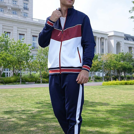 Men'S Casual 2 Piece Tracksuit Sets Long Sleeve Full Zip Jacket and Sweatpants Jogging Sport Outfits Sweatsuits