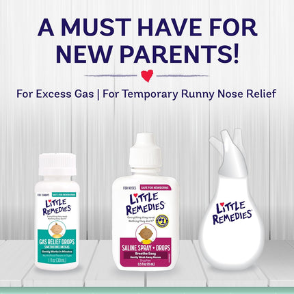 New Baby Essentials Kit with Saline Nasal Spray, Diaper Rash Cream, Gas Relief Drops, Gripe Water & More, Safe for Newborns