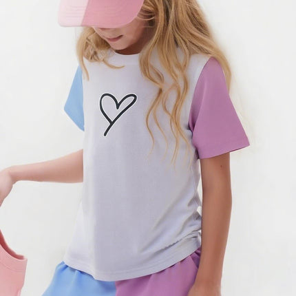 Toddler Kids Girl Clothes Floral Letter Graphic Top + Shorts 2PC Girls Summer Short Set