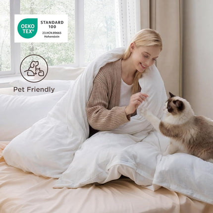Bedsure White Duvet Cover Queen Size - 3 Pieces Prewashed Cotton-Like Polyester Extra Soft Bedding Set, Includes 1 Duvet Cover 90X90 Inches with Zipper Closure & 2 Pillow Shams, Comforter Not Included