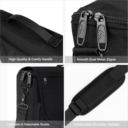 Messenger Bag for Men, Briefcases Lightweight Men'S Laptop Bag 15.6 Inch Water Resistant Crossbody School Satchel Bags Computer Work Office Bag with Shoulder Strap, Black