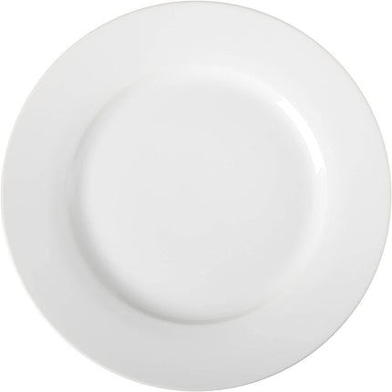 6-Piece White Dinner Plate Set, Microwave and Dishwasher Safe for Everyday Use, 10.5 Inches